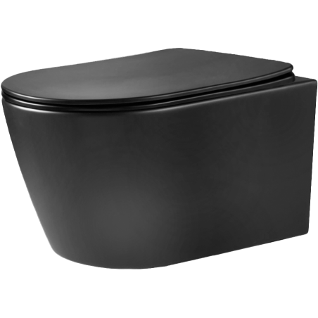 Inodoro suspendido Nebula negro mate 53 cm con asiento y tapa Soft Close – Aqua