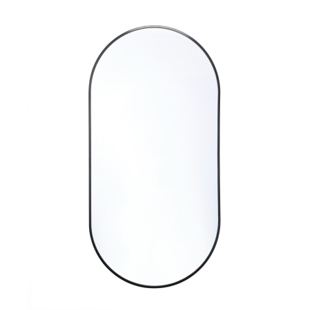 Espejo ovalado Naturel B-Way 40x80 cm, marco de aluminio, negro (ZBWOV8040C)