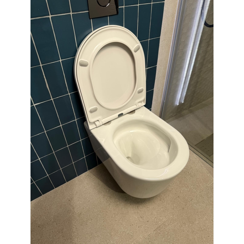 Bastidor empotrado ROCA Duplo Pack con cisterna y pulsador PL1 Dual cr, con inodoro suspendido Tornado LIA EKOVIA AzulBath