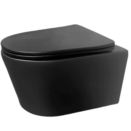 INODORO SUSPENDIDO ECLIPSE NEGRO MATE CON TAPA Y ASIENTO SOFTCLOSE DE AQUA