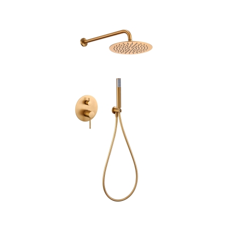 Sistema ducha empotrado monomando IMEX Monza oro cepillado