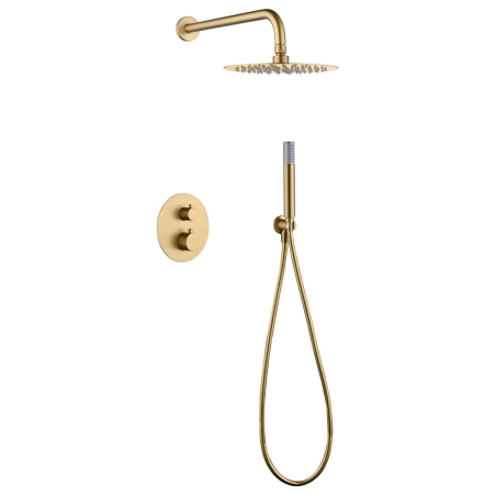 Sistema ducha empotrado termostático IMEX Monza oro cepillado