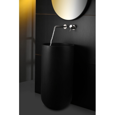 Grifo lavabo empotrado monomando IMEX Monza oro rosa cepillado - Vista lateral