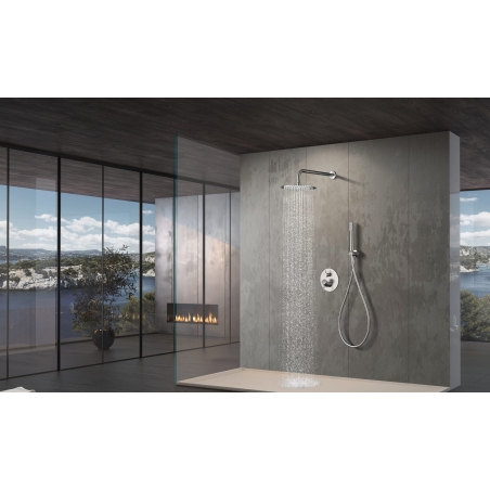 Sistema ducha empotrado monomando IMEX Monza oro rosa cepillado - Detalle acabado