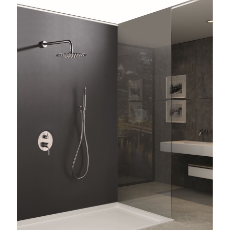 Sistema ducha empotrado monomando Aqua acero inoxidable - Vista frontal