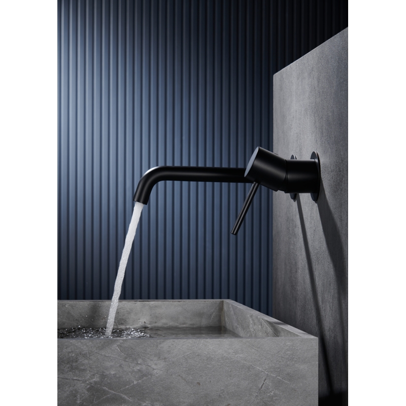 Grifo lavabo empotrado monomando IMEX Monza negro mate - Detalle acabado