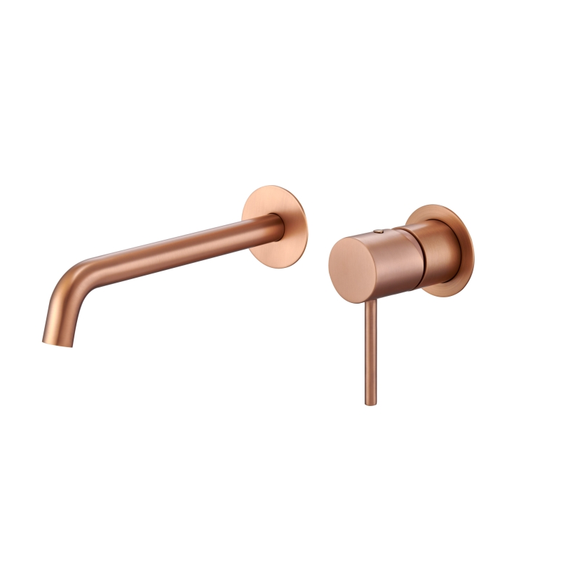 Grifo lavabo empotrado monomando IMEX Monza oro rosa cepillado