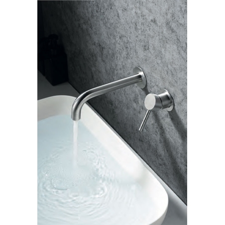 Grifo lavabo empotrado monomando Aqua acero inoxidable
