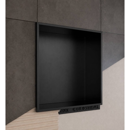 Eurohornacina NEGRO MATE de acero inoxidable HC empotrable con perfil perimetral 30x30 cm / 30x60 cm Euroshrink