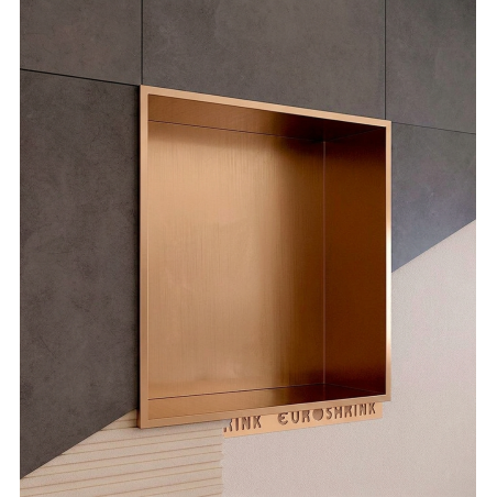 Eurohornacina COBRE CEPILLADO de acero inoxidable HC empotrable con perfil perimetral 30x30 cm / 30x60 cm Euroshrink