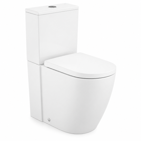 Roca Pack Meridian: inodoro completo Rimless Vortex con salida dual, cisterna de alimentación inferior y tapa amortiguada