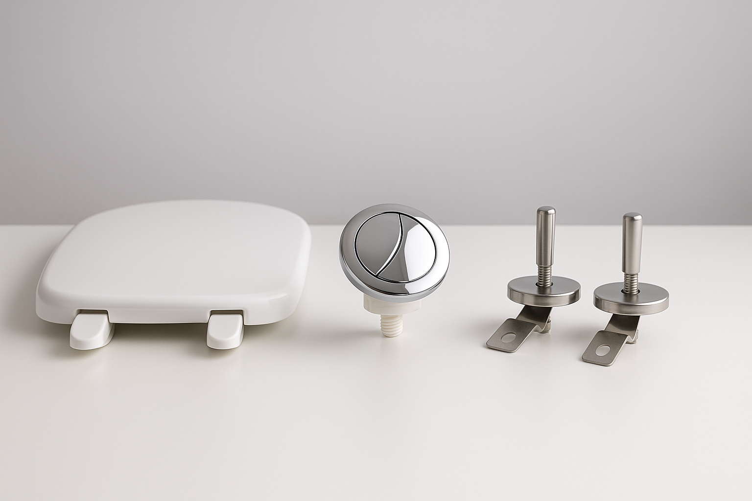 Accesorios para inodoro: toallero, portarrollo, escobillero y accesorios de bidet en un baño moderno. Accesorios para inodoro: toallero, portarrollo, escobillero y accesorios de bidet en un baño moderno.